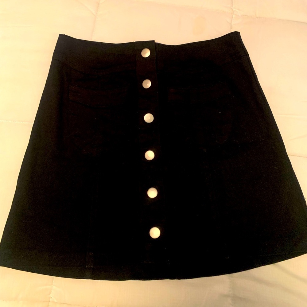 Charlotte Russe Black Buttoned Skirt Size S